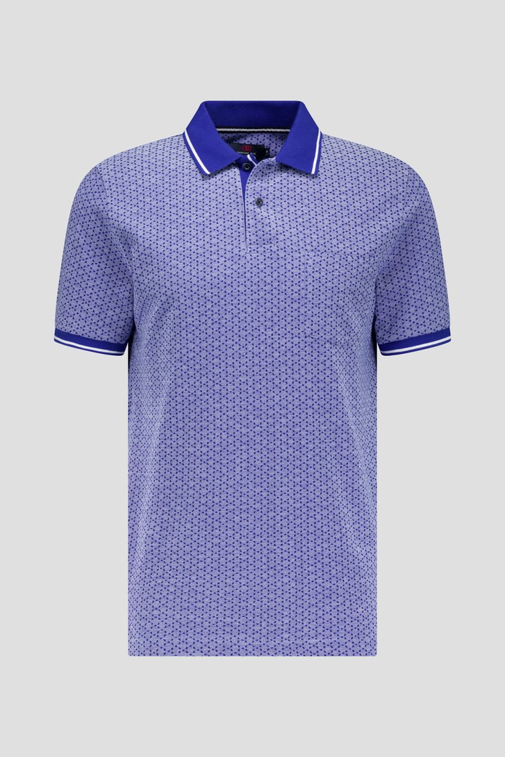 Blauwe polo met print  van Dansaert Blue voor Heren