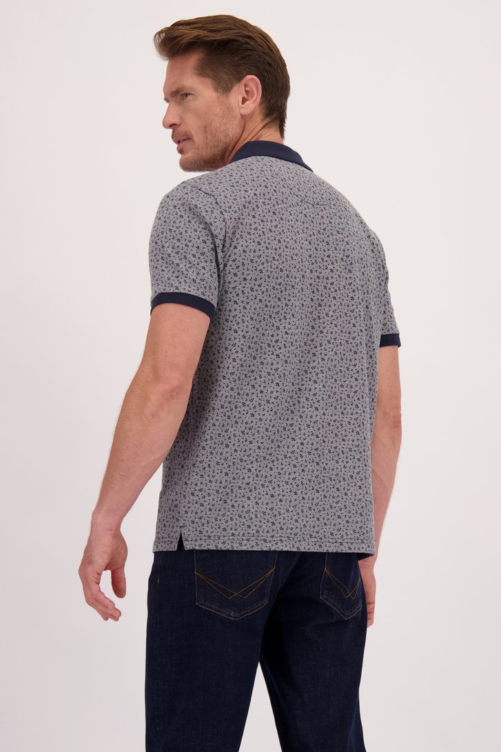 Achterkant van Blauwe polo met print  door Dansaert Blue voor Heren