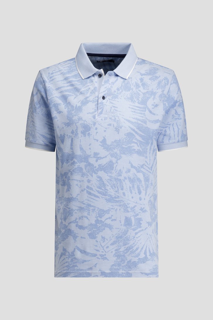 Productfoto 1 van Blauwe polo met subtiele tropische print  door Dansaert Blue voor Heren