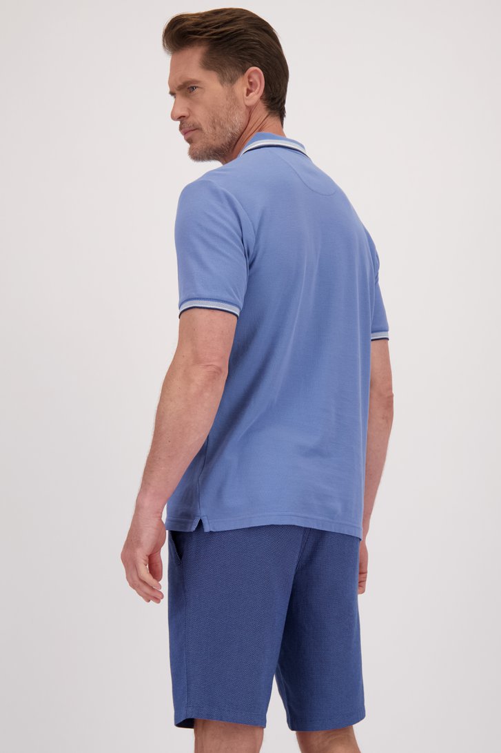 Achterkant van Blauwe polo met wit accent door Dansaert Blue voor Heren