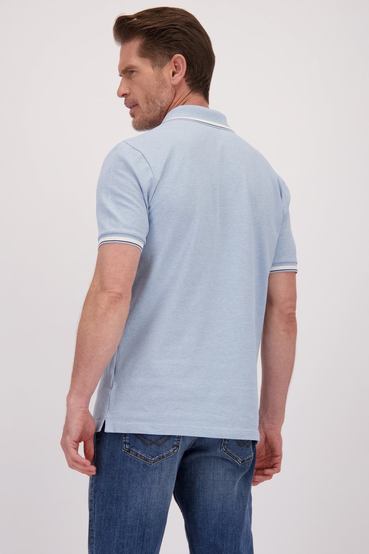 Achterkant van Blauwe polo met witte en donkerblauwe details door Dansaert Blue voor Heren