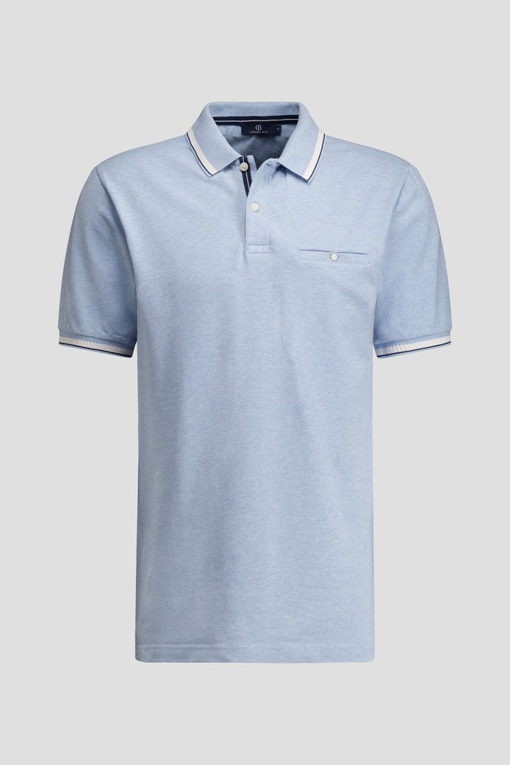 Productfoto 1 van Blauwe polo met witte en donkerblauwe details door Dansaert Blue voor Heren