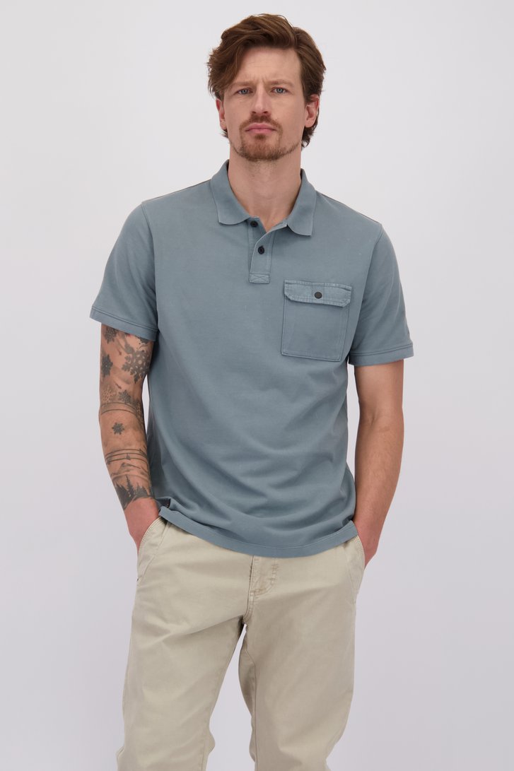 Voorkant van Blauwe polo met zak door Camel active voor Heren