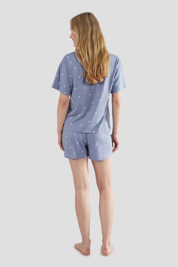 Blauwe pyjamaset met T-shirt en short van Tom Tailor voor Dames