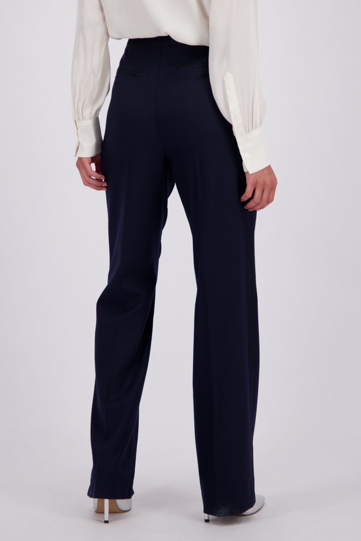 Achterkant van Blauwe straight fit broek door D'Auvry Studio voor Dames
