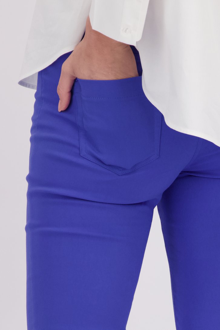 Blauwe stretchbroek met elastische taille van Claude Arielle voor Dames