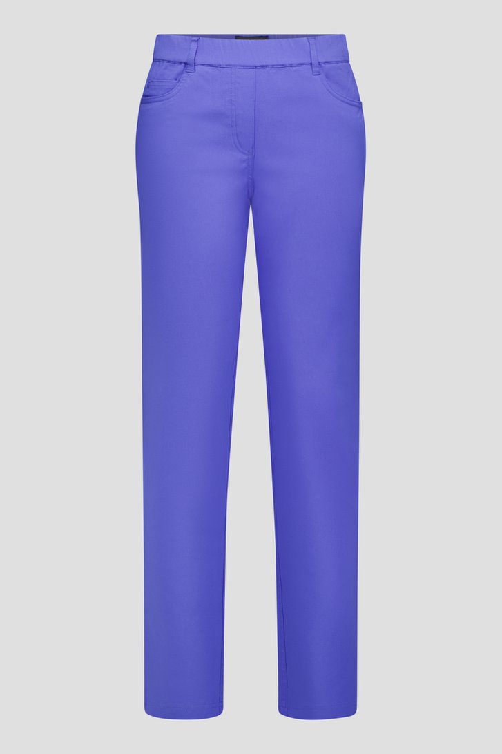 Blauwe stretchbroek met elastische taille van Claude Arielle voor Dames