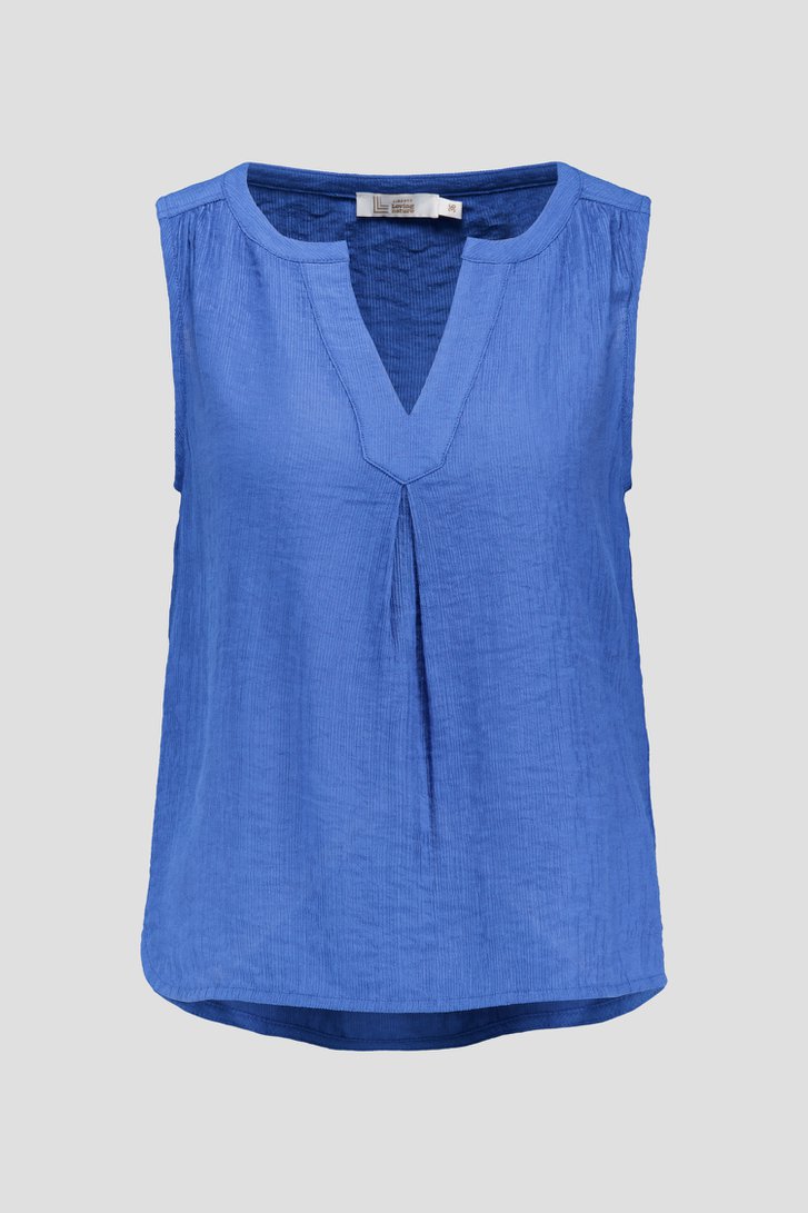 Blauwe top in fijne reliëfstof van Liberty Loving nature voor Dames