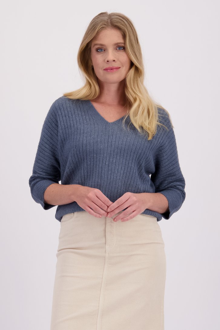 Voorkant van Blauwe trui met 3/4 mouwen door Libelle voor Dames