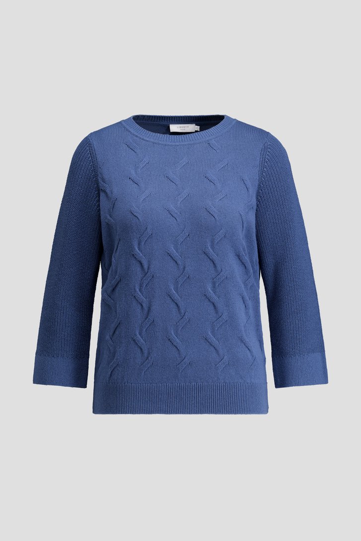 Productfoto 1 van Blauwe trui met 3/4 mouwen door Liberty Island voor Dames