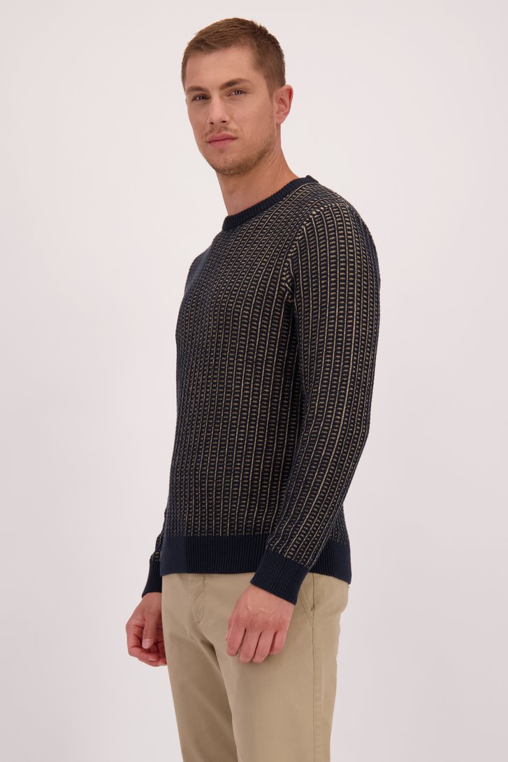 Voorkant van Blauwe trui met motief door Casual Five voor Heren