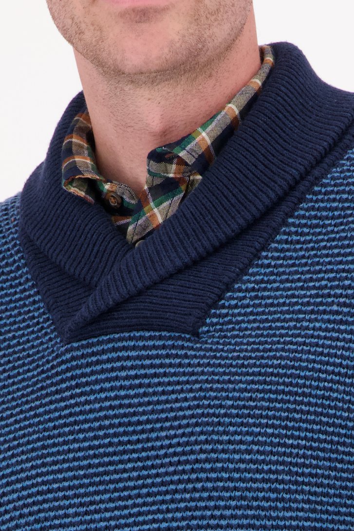Blauwe trui met V-hals  van Ravøtt voor Heren