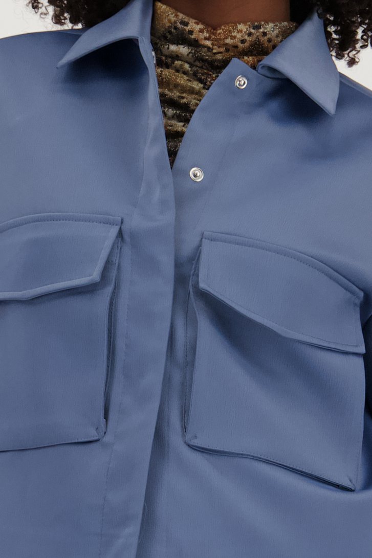 Blauwe vest met satin look van Geisha voor Dames