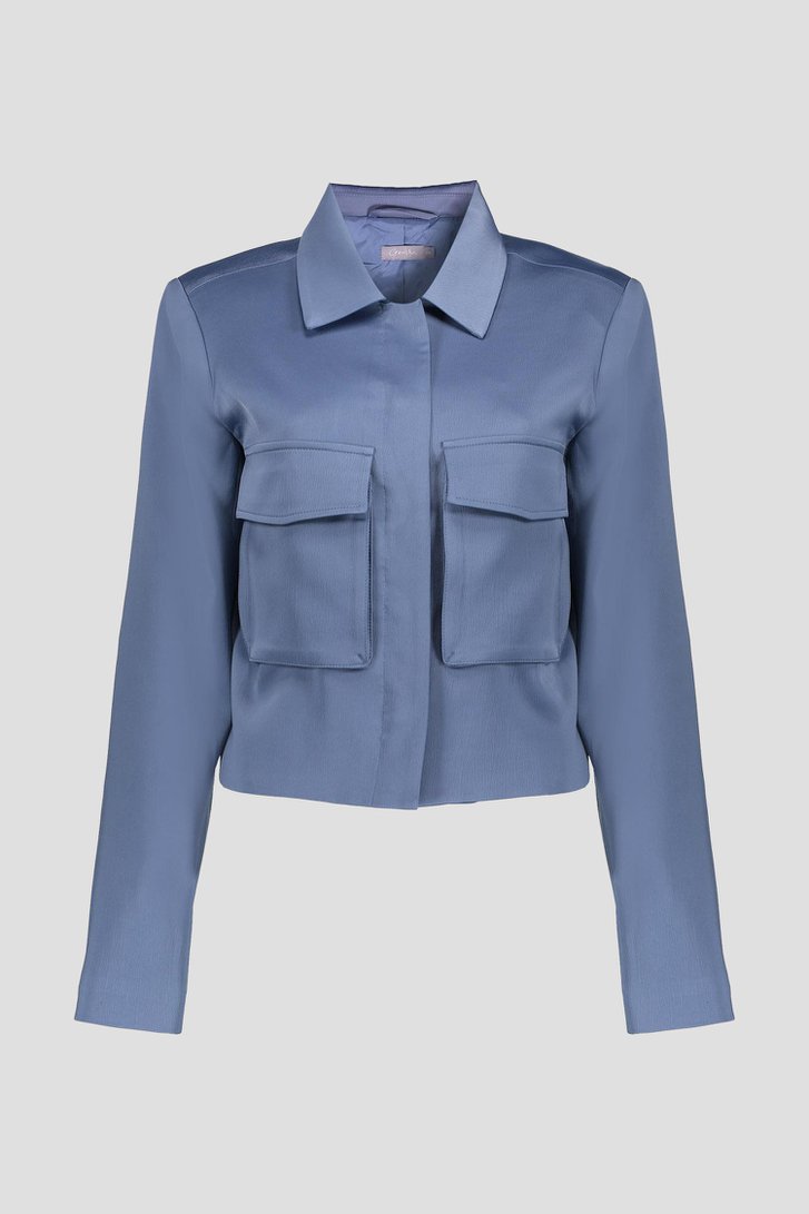 Blauwe vest met satin look van Geisha voor Dames