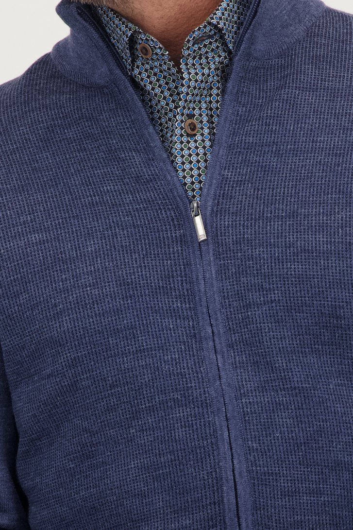 Blauwe wollen cardigan van Dansaert Blue voor Heren