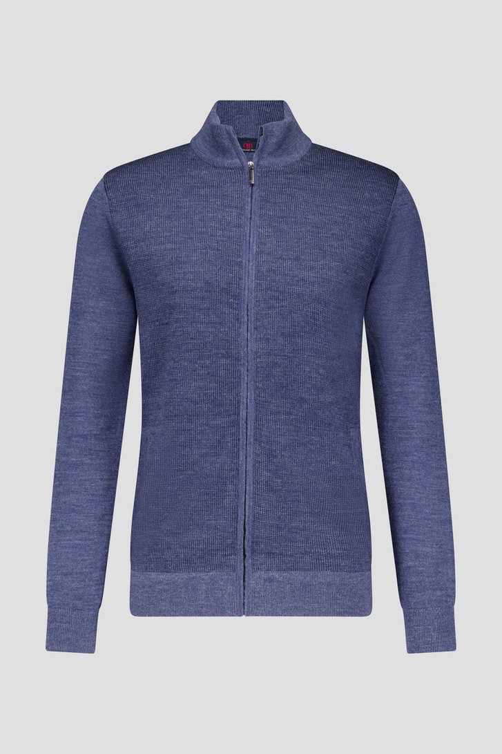 Blauwe wollen cardigan van Dansaert Blue voor Heren