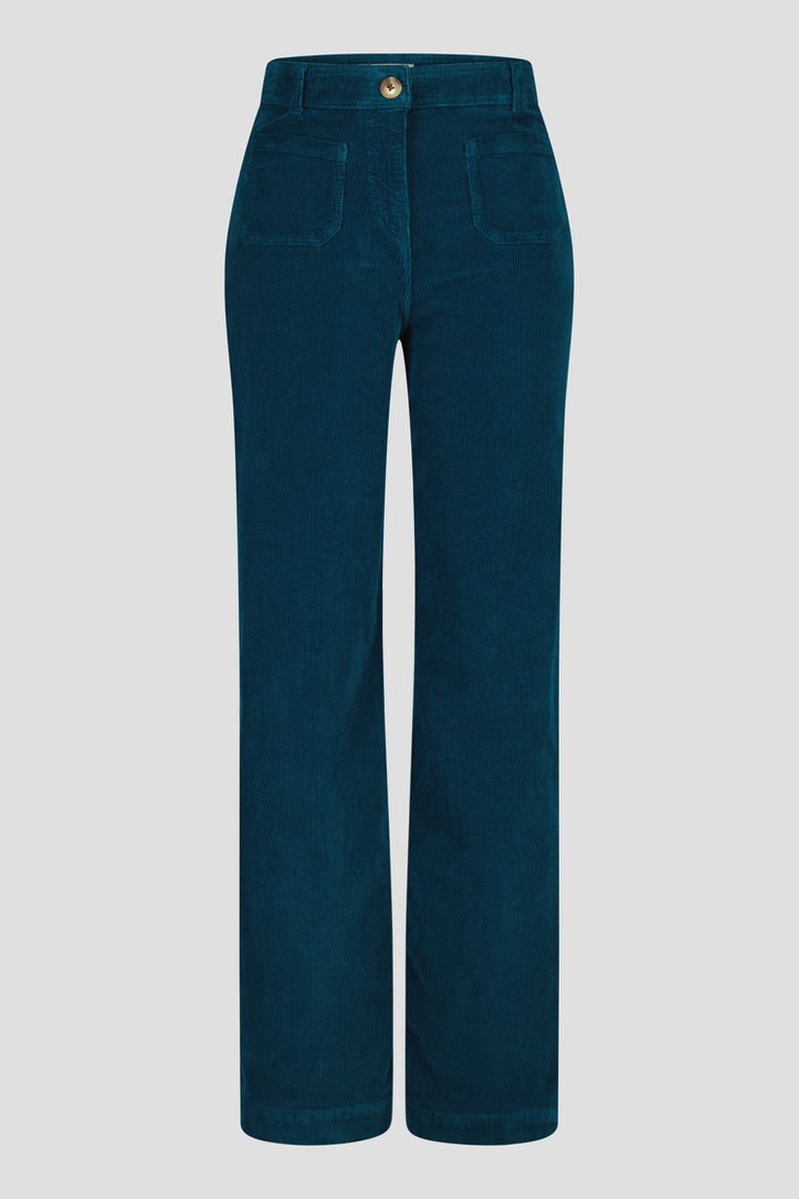 Blauwgroene ribfluwelen wijde broek van Liberty Loving nature voor Dames