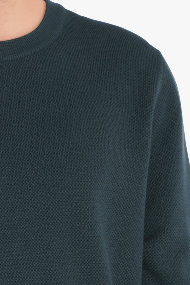 Blauwgroene trui in structuurstof van Ravøtt voor Heren