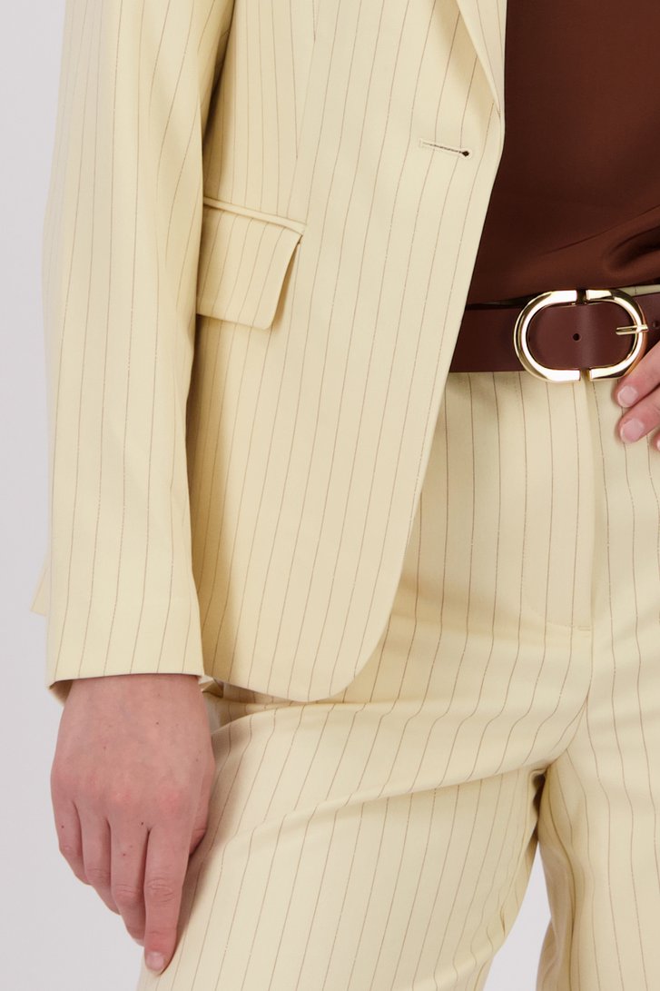 Blazer beige à rayures brillantes de D'Auvry pour Femmes