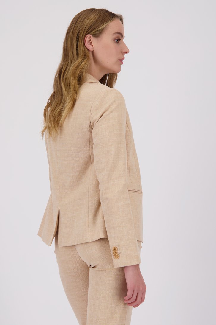 Blazer beige avec gros bouton de Liberty Island pour Femmes