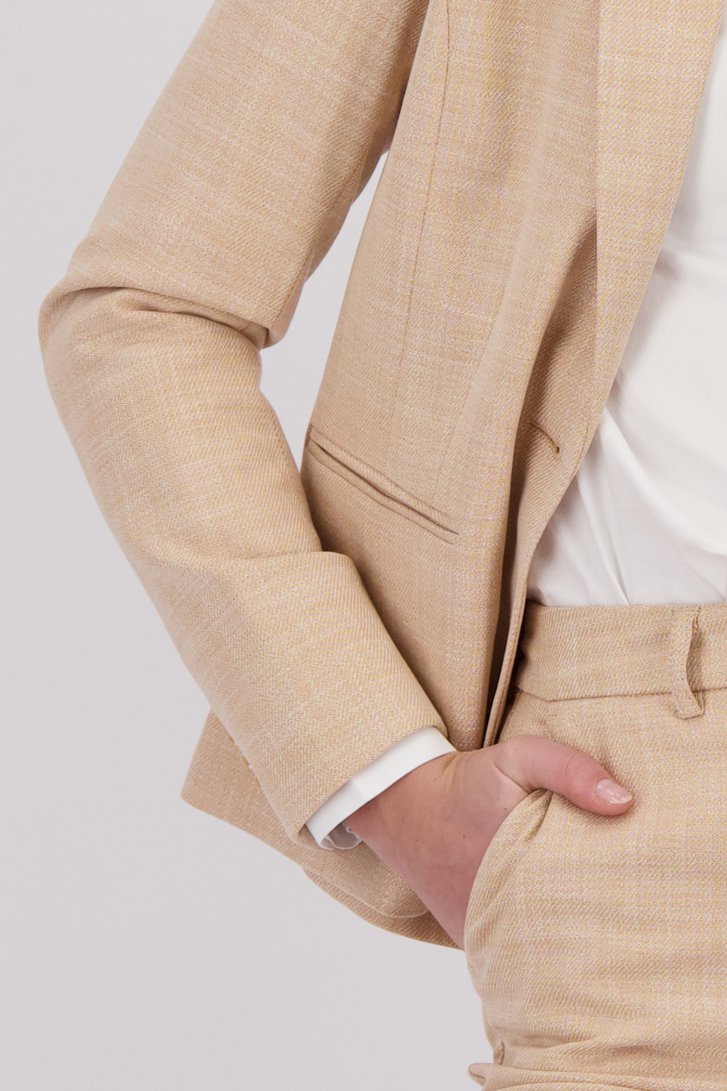 Blazer beige avec gros bouton de Liberty Island pour Femmes