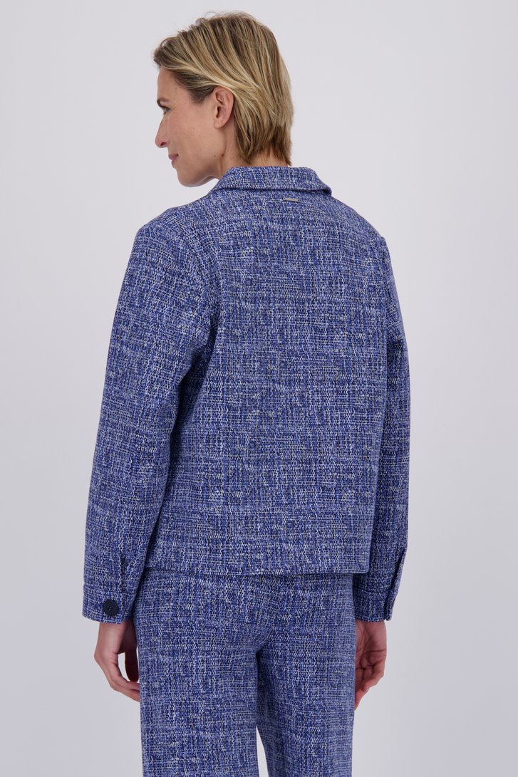 Blazer bleu au look tweed de Claude Arielle pour Femmes