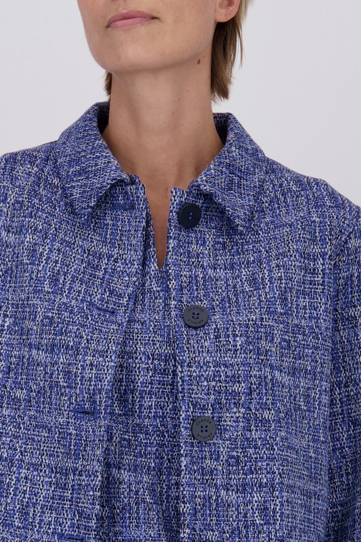 Blazer bleu au look tweed de Claude Arielle pour Femmes