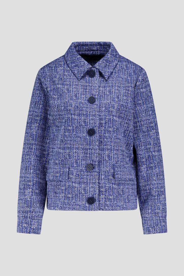Blazer bleu au look tweed de Claude Arielle pour Femmes