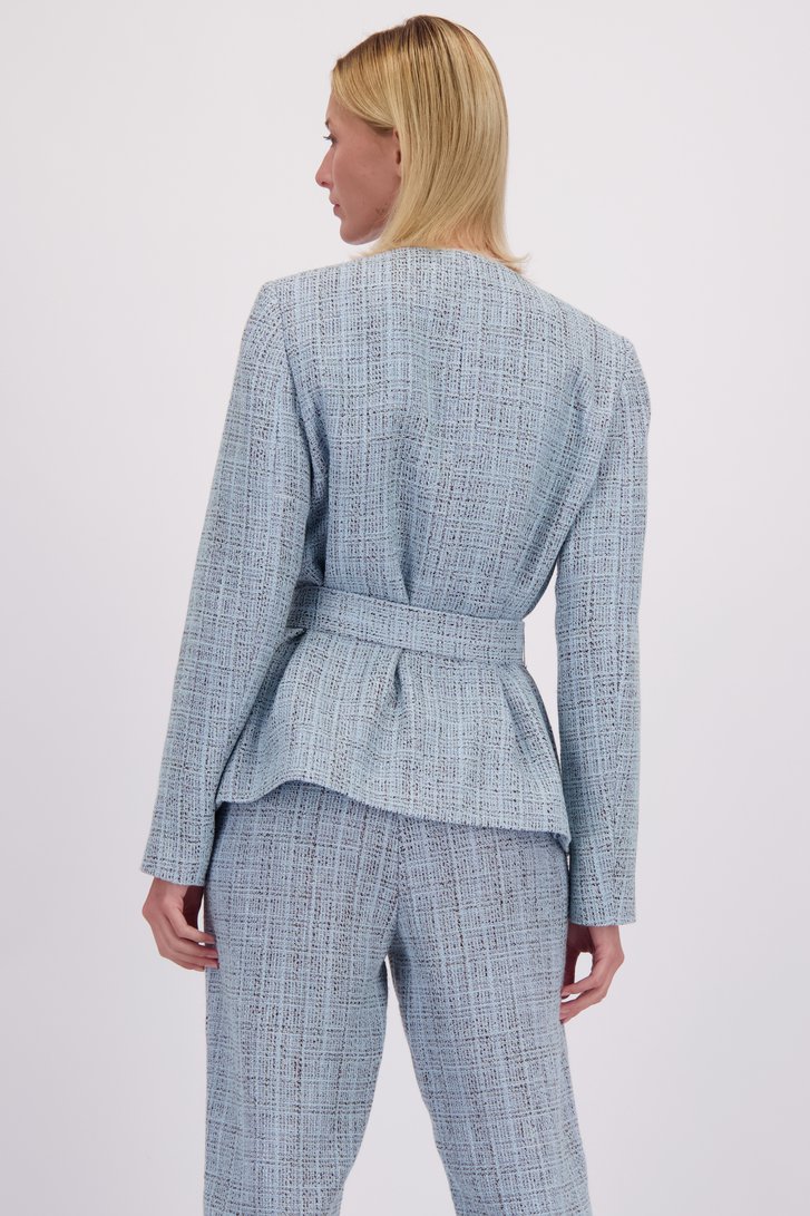 Le dos de Blazer bleu clair avec boutons dorés de D'Auvry pour Femmes