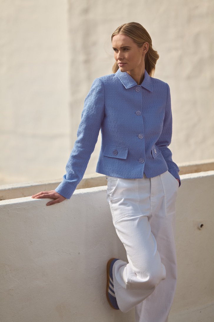 Blazer bleu clair en bouclé de D'Auvry pour Femmes