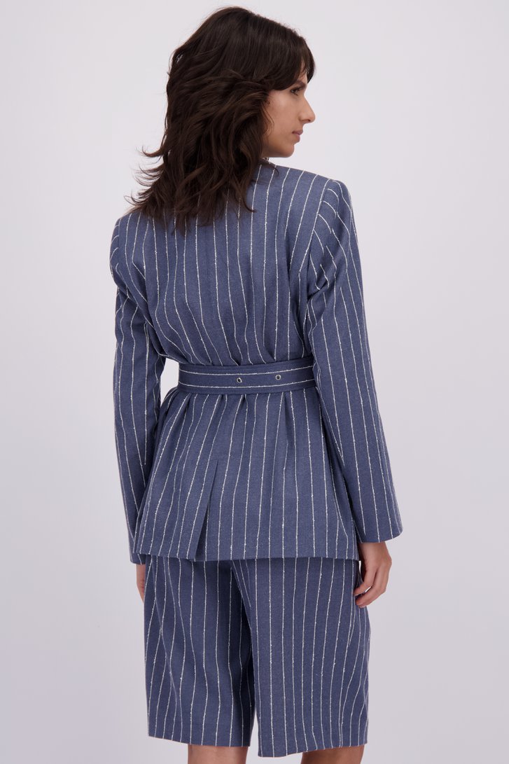 Photo supplémentaire 2 de Blazer bleue à motif rayé blanc de Louise pour Femmes