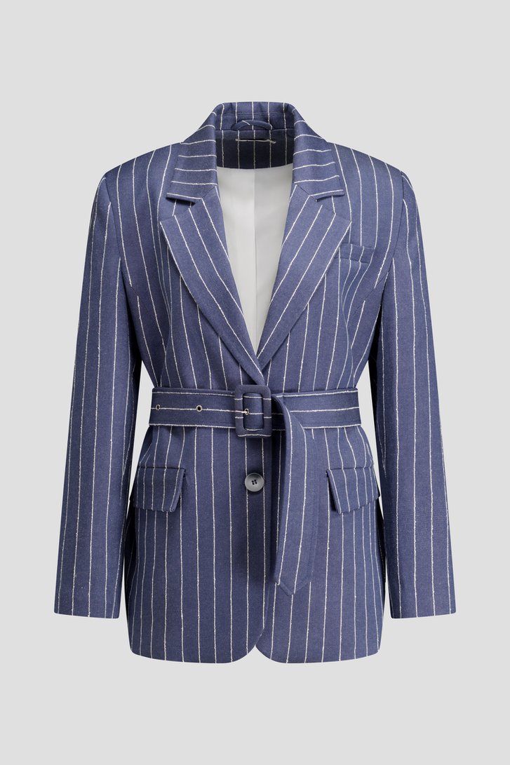 Photo produit 1 de Blazer bleue à motif rayé blanc de Louise pour Femmes