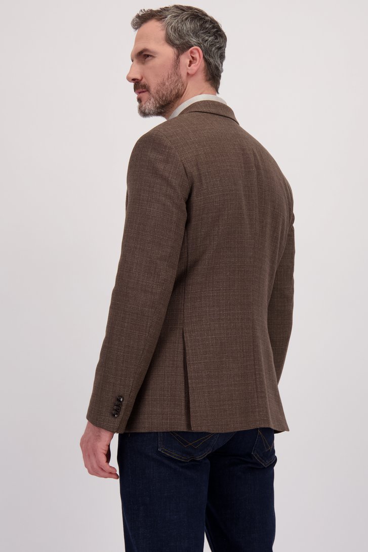 Le dos de Blazer brun en laine à effet chiné de Dansaert Black Premium pour Hommes