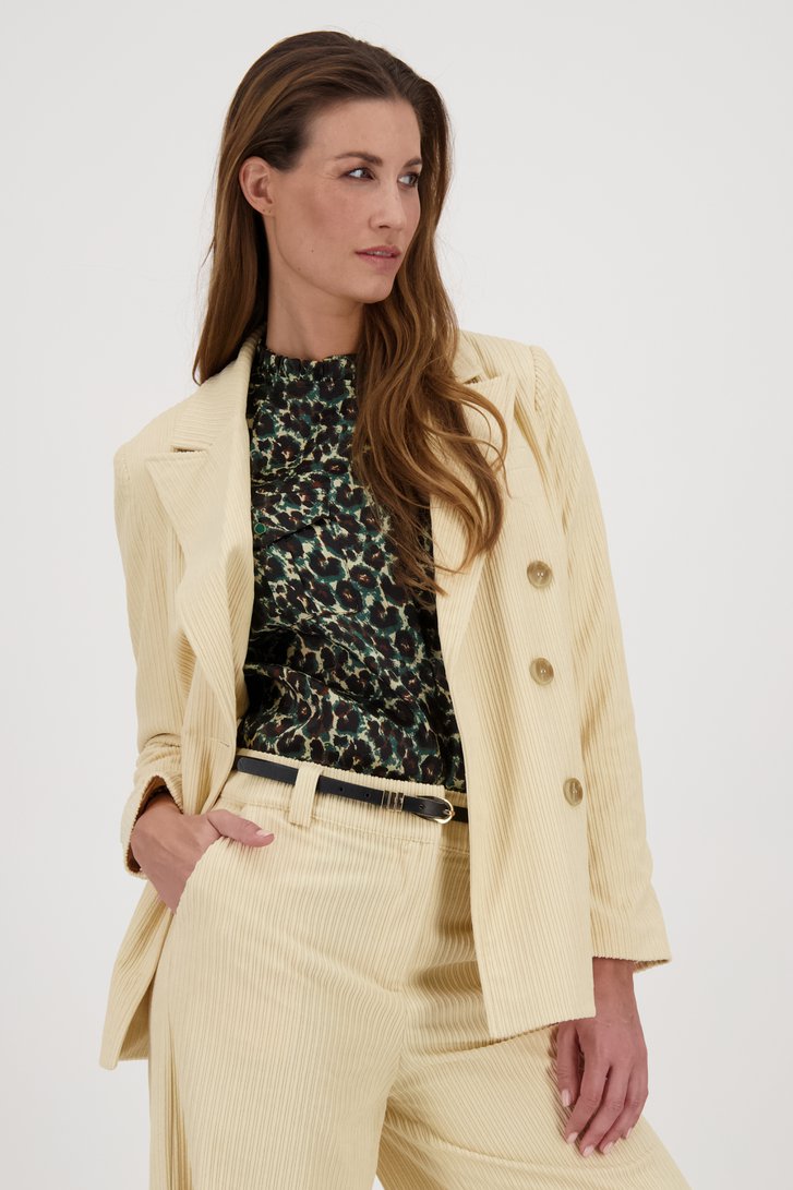 Blazer crème en velours côtelé de Louise pour Femmes