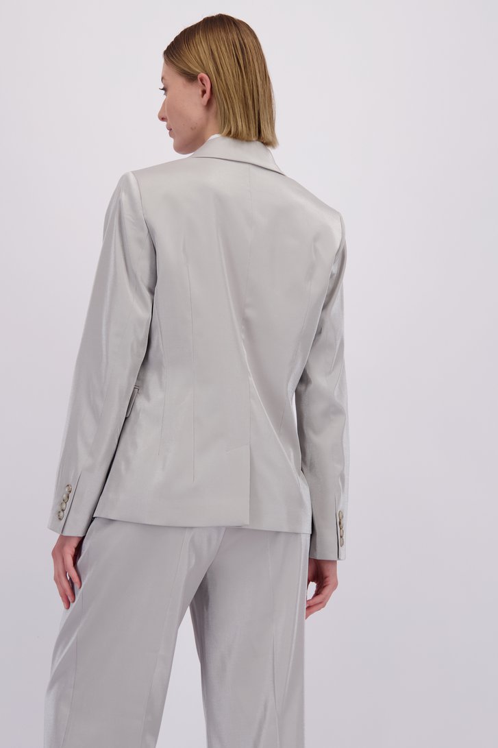 Le dos de Blazer gris argenté de D'Auvry Studio pour Femmes