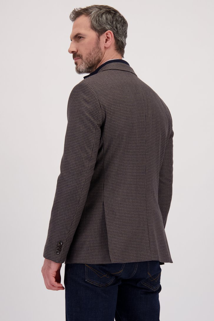 Le dos de Blazer gris en laine à motif pied-de-poule  de Dansaert Black Premium pour Hommes