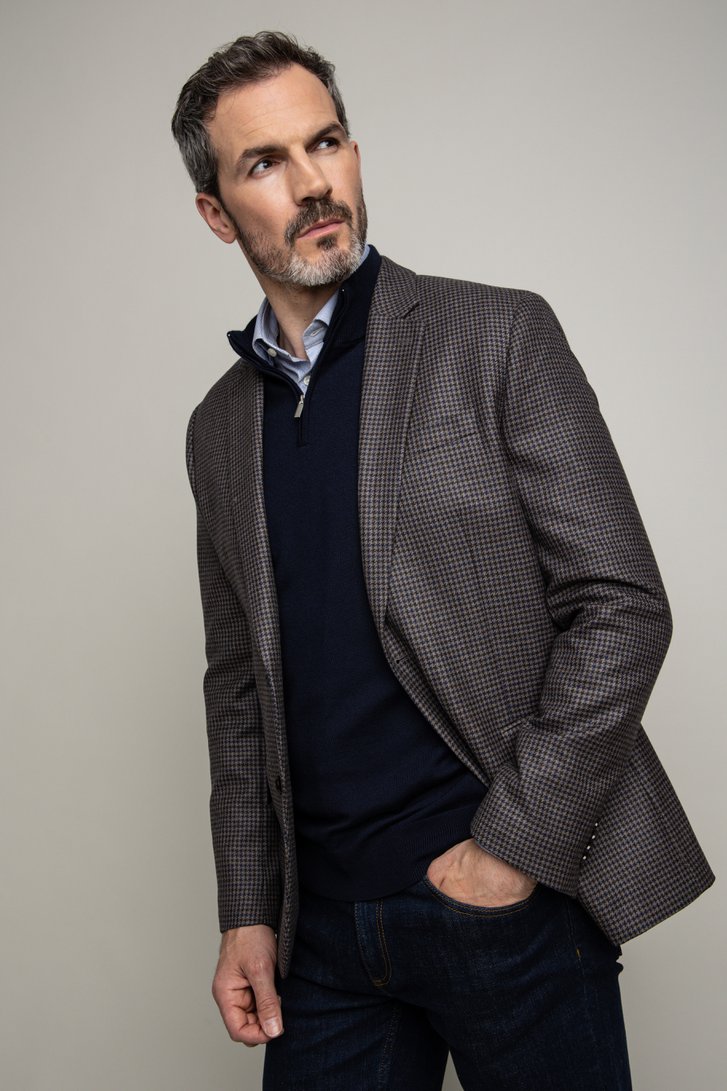 Photo supplémentaire 5 de Blazer gris en laine à motif pied-de-poule  de Dansaert Black Premium pour Hommes