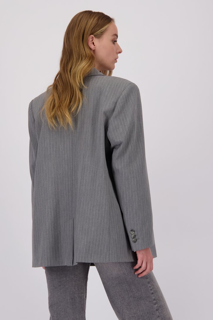 Blazer grise à rayures fines. de Liberty Island pour Femmes