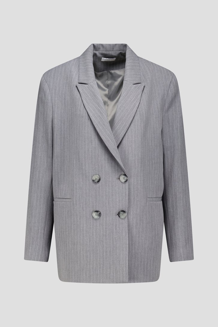 Blazer grise à rayures fines. de Liberty Island pour Femmes