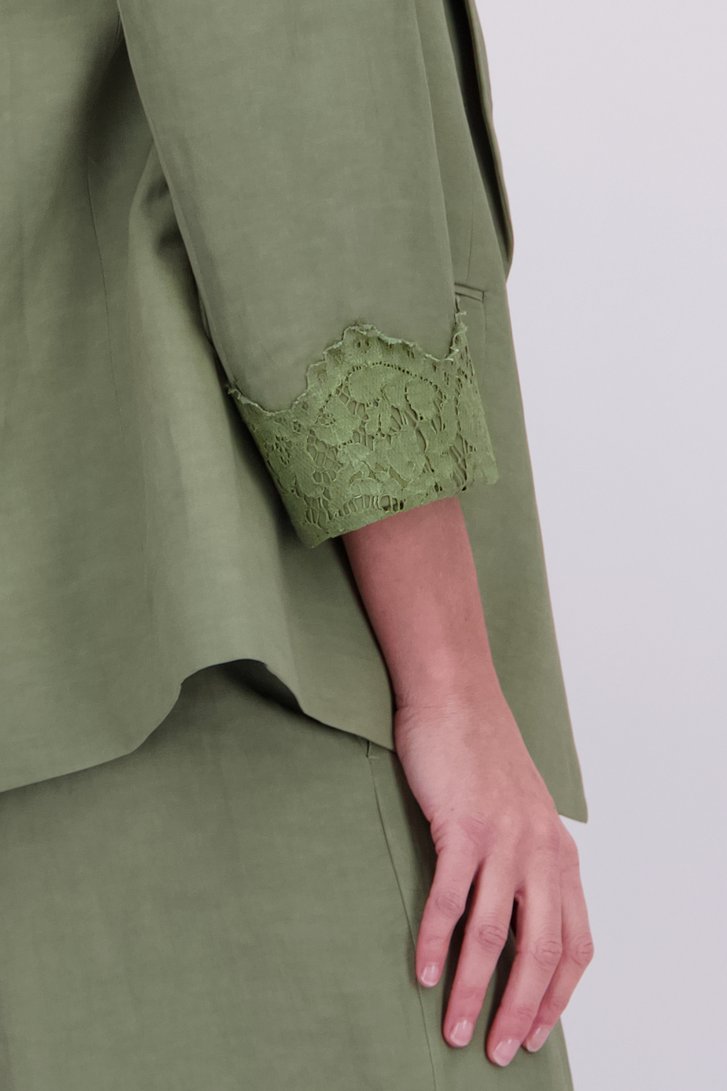 Détail de Blazer kaki avec broderies de AC by Annelien Coorevits pour Femmes