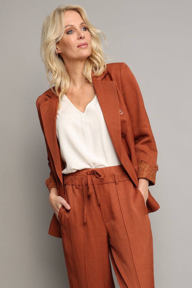 Photo supplémentaire 5 de Blazer marron avec broderies de AC by Annelien Coorevits pour Femmes