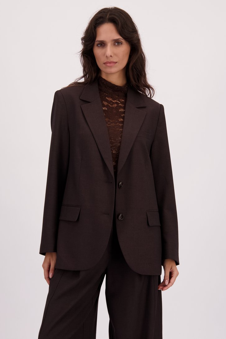 Le devant de Blazer marron foncé de Louise pour Femmes