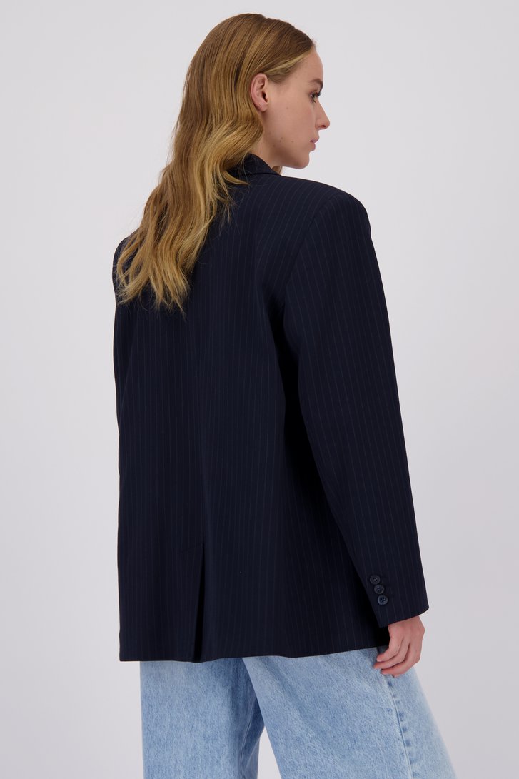 Blazer navy à rayures fines de Liberty Island pour Femmes