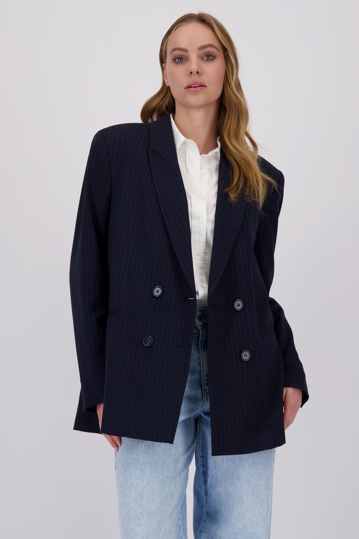 Blazer navy à rayures fines de Liberty Island pour Femmes