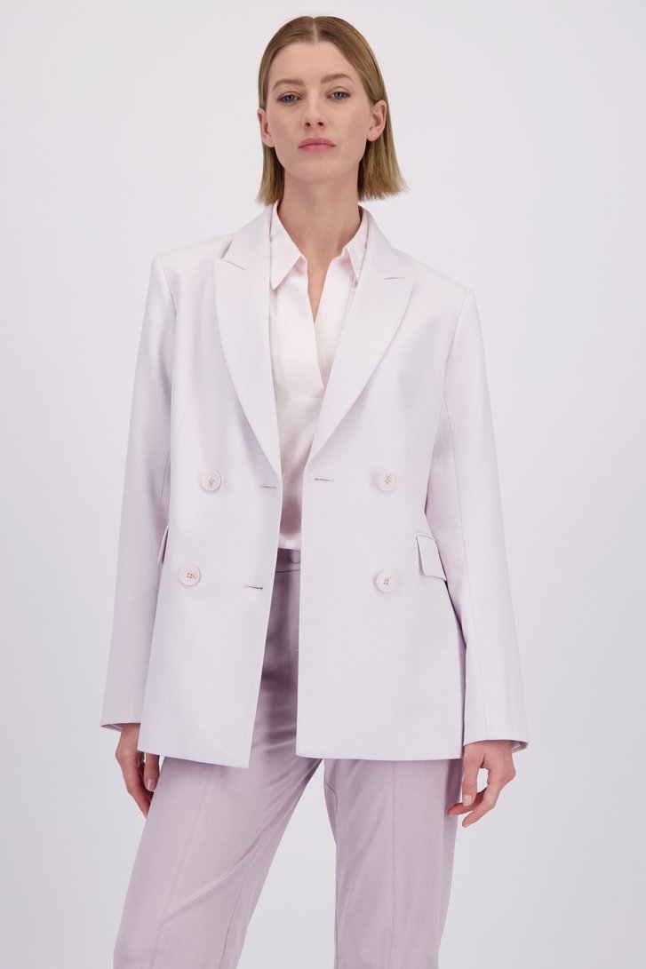 Le devant de Blazer rose à double boutonnage de D'Auvry pour Femmes