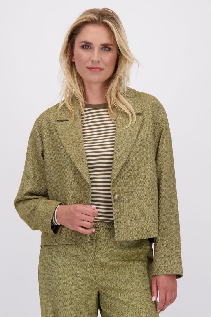 Le devant de Blazer vert chiné de Libelle pour Femmes