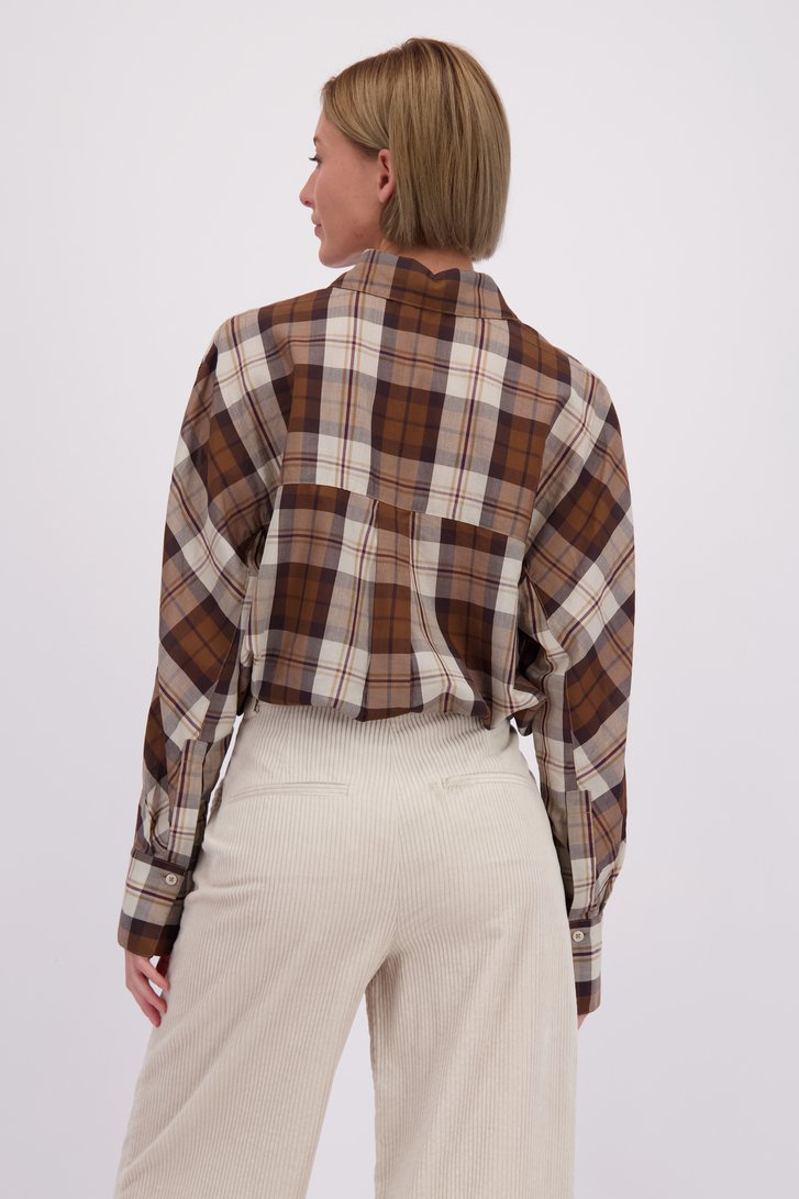 Le dos de Blouse à carreaux marron de Marc O'Polo pour Femmes