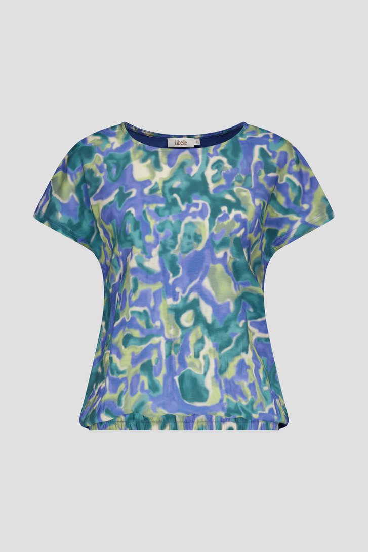 Blouse à imprimé aquarelle bleu et vert de Libelle pour Femmes