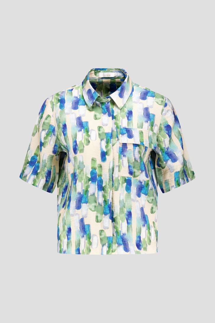 Blouse à imprimé aquarelle bleu et vert de Liberty Loving nature pour Femmes