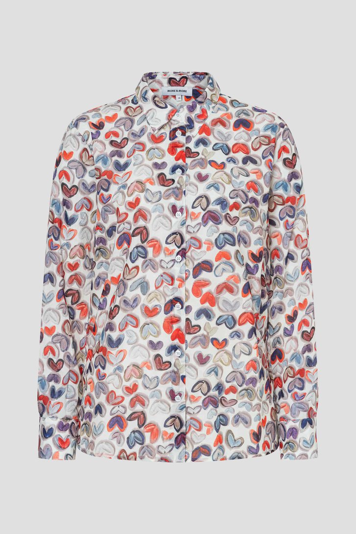 Photo produit 1 de Blouse à imprimé cœurs colorés de More & More pour Femmes